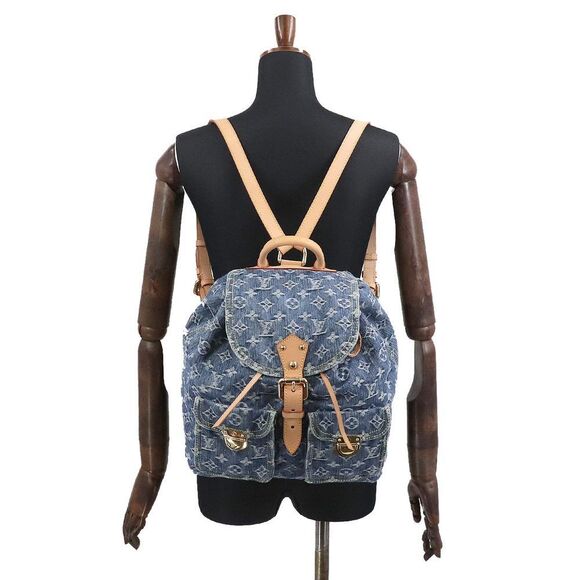 Louis Vuitton Monogram Denim Sac GM Backpack Rucksack Blue - Picture 10 of 10